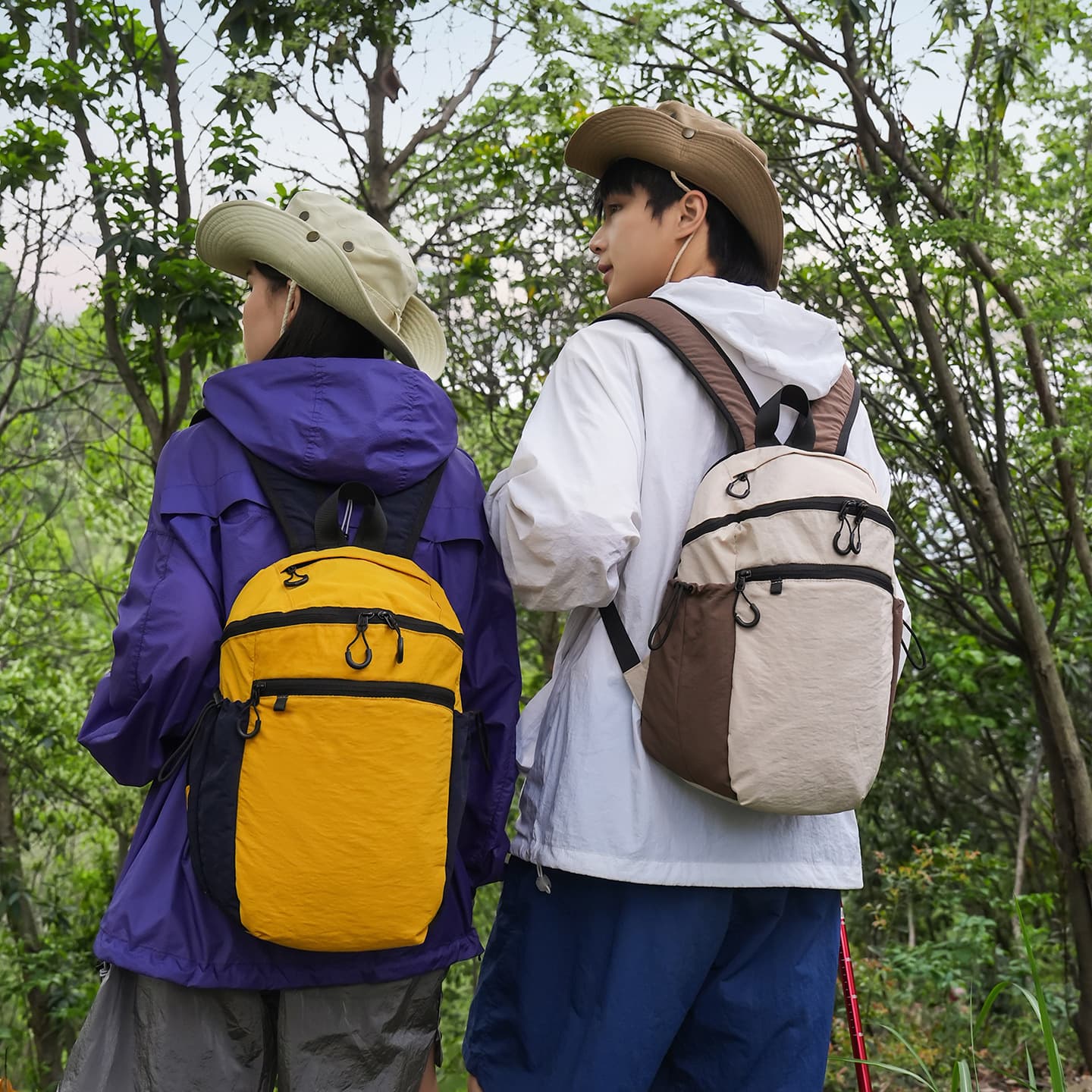 Yellow-Black Outdoor Lightweight Water-Resistant Hiking Backpack Couple Style Trekking Travel Durable Lightweight Daypack