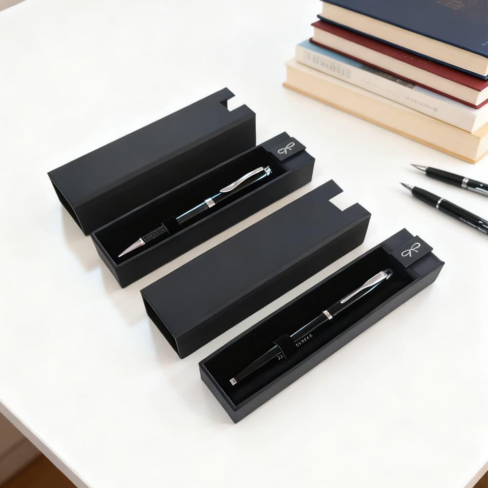 Fountain pen pull-out case, advertising pen gift box, business gift box, simple and stylish design.