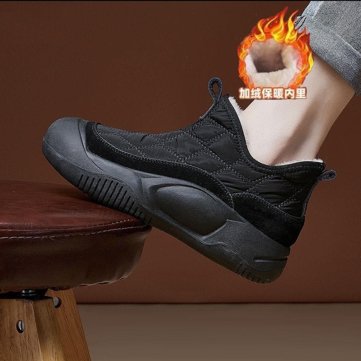 Waterproof Snow Boots for Women 2025 Winter New Style Cotton Shoes Mother Shoes Fleece-Lined Thickened Anti-Slip Warm Cotton Boots Flat Heel
