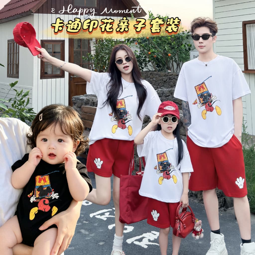 Special mother-daughter matching outfits for a family of three, trendy parent-child clothing, 2026 summer beach parent-child wear