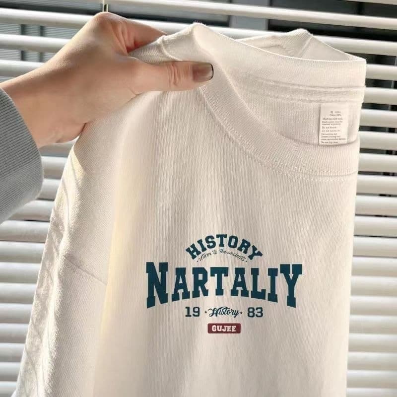 100% cotton T-shirt women's long-sleeved spring and autumn Korean version white loose round neck student top base shirt basic top
