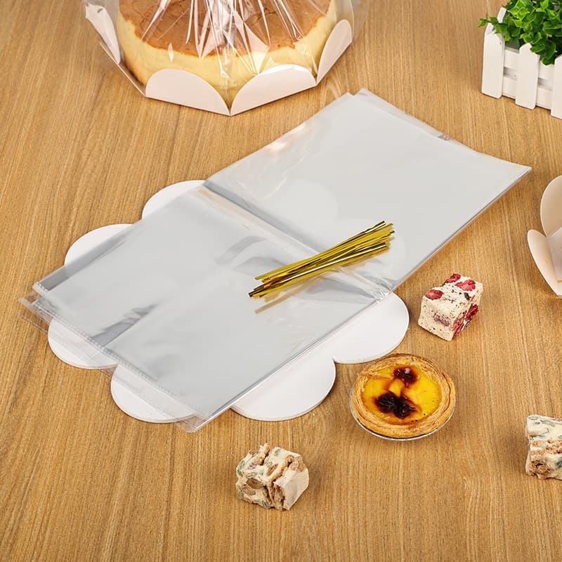 6-inch 8-inch chiffon cake thickened packaging bag, toast bag, cupcake box, 10 pieces with gold tie wire included