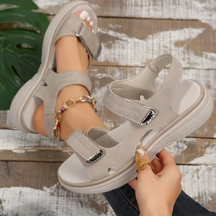 Fashionable Summer 2025 New Sandals Women's Sports Wedge Slippers Lightweight Velcro Beach Sandals Velcro