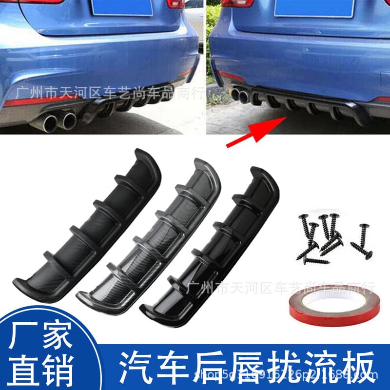 Universal 67cm Car Rear Bumper Spoiler Diffuser Shark Fin Rear Bumper Lip