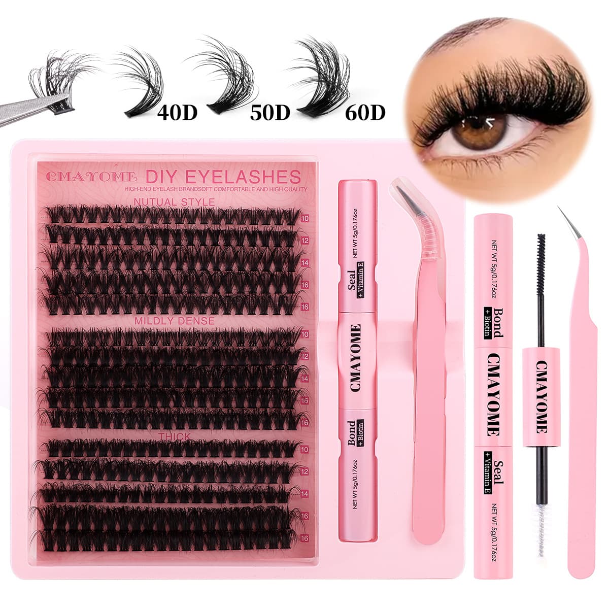 European and American Cross-border Trade DIY Single Cluster False Lashes Natural Thick Mixed Sectional 10-18mm Eyelashes