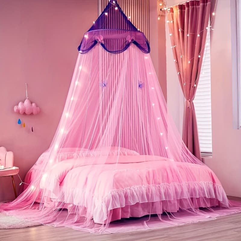 Cross-border Encrypted Dome Mosquito Net Ceiling Baby Mosquito Net Ceiling Floor Palace Princess Style No Installation Required Foldable