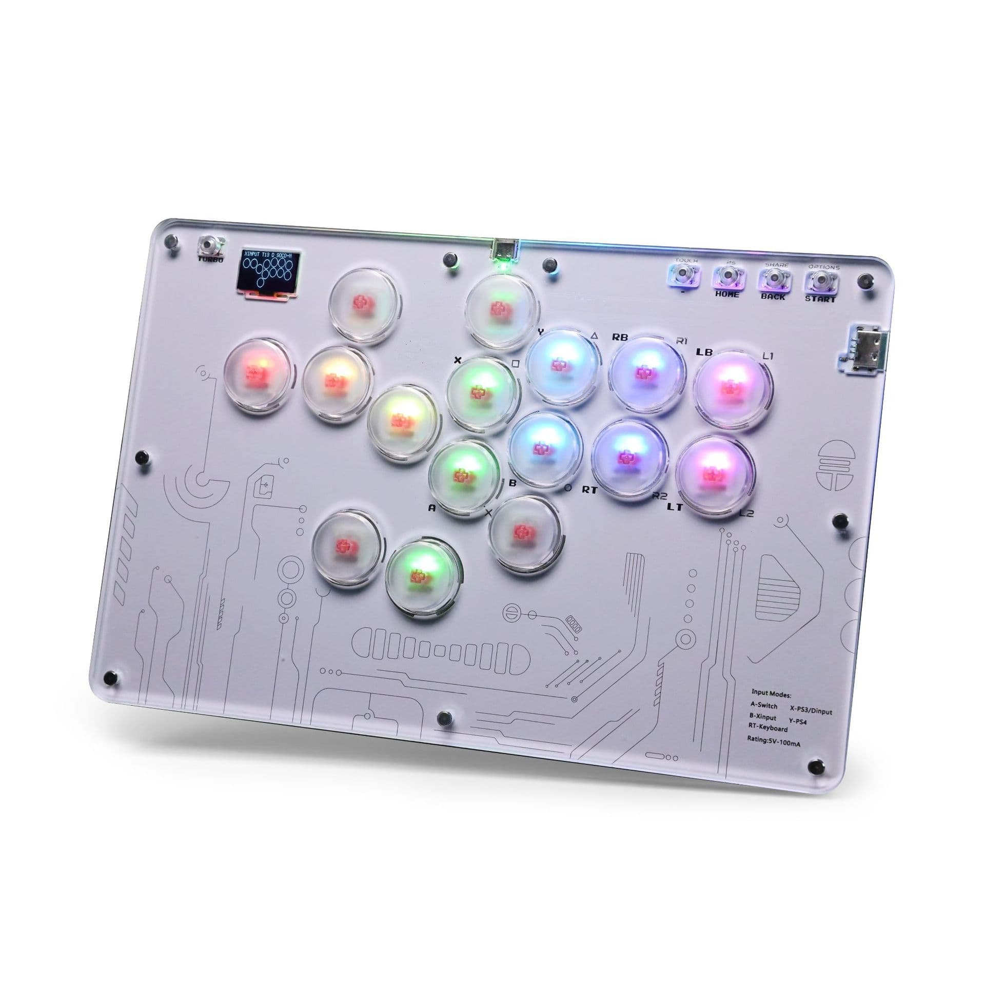 16-Key Arcade Fighting Keyboard Acrylic HITBOX Controller for PS4/PS3/PC/Android Street Fighter Game Joystick