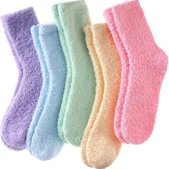 Lint-Free Coral Fleece Socks Cross-Border Unisex Solid Half-Fleece Mid-Calf Thermal Sleep Floor Socks
