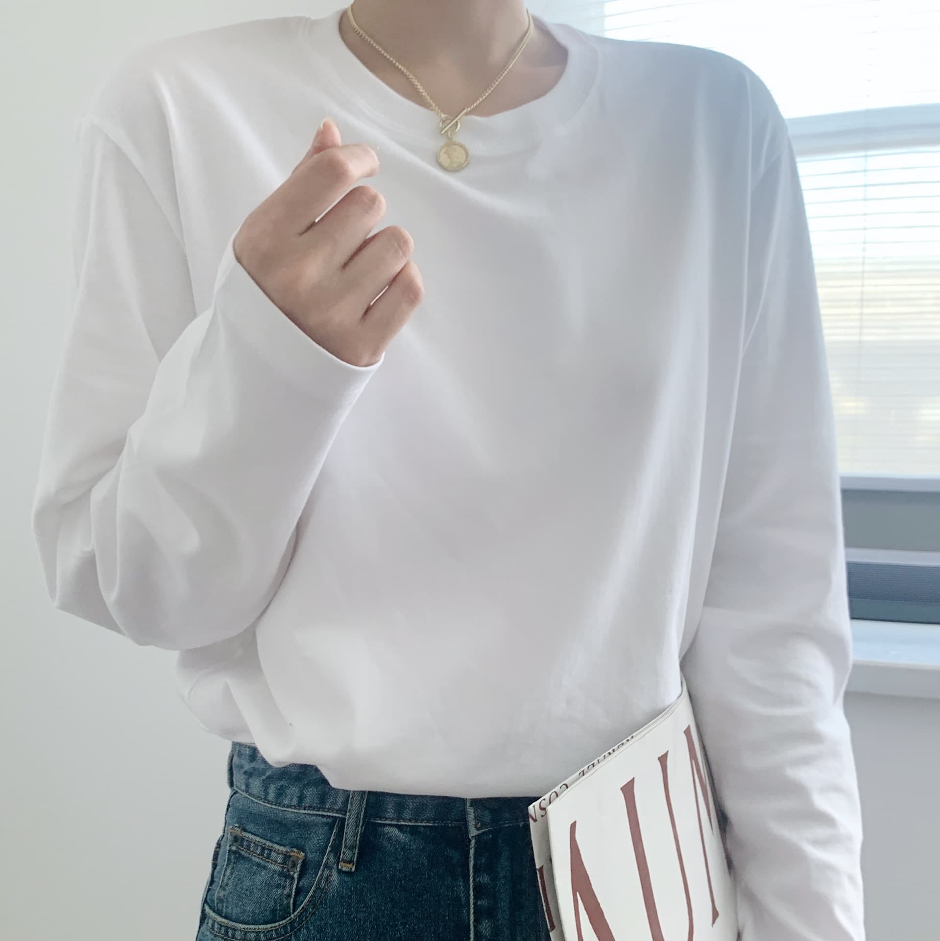 Xinjiang pure cotton solid color inner long-sleeved T-shirt women's loose large size 2022 autumn and winter tops and bottoming shirts wholesale