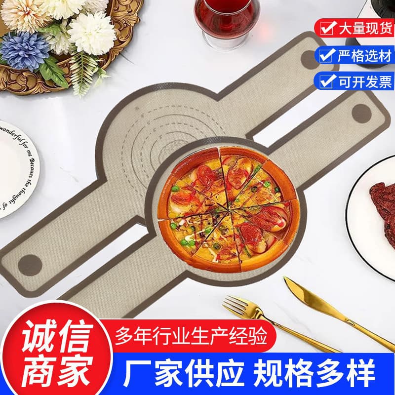Hot-selling 56*21cm European bread baking mat, silicone pot pad with center round double-ear strap Dutch long-handle baking pad