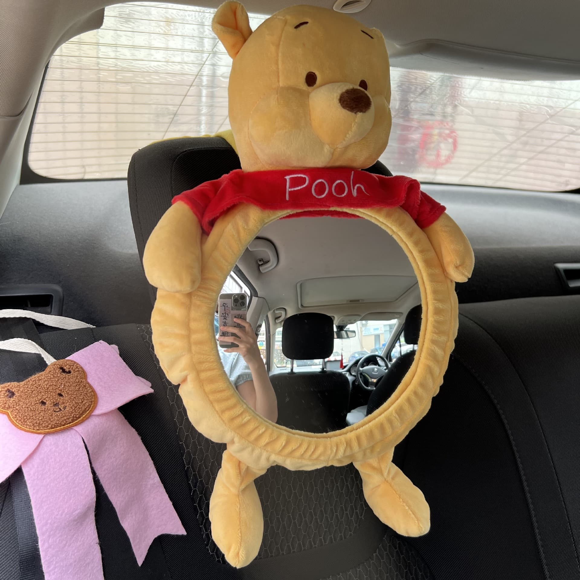 Korean Instagram Cartoon Car Pendant Child Safety Seat Rearview Mirror Car Baby Observation Mirror Car Hanger Reflector