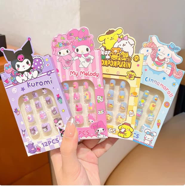 Wholesale Children Nail Stickers for Girls, Cute and Fun Nail Wraps, Removable Nail Tips, Sweet and Lovely Wearable Nails