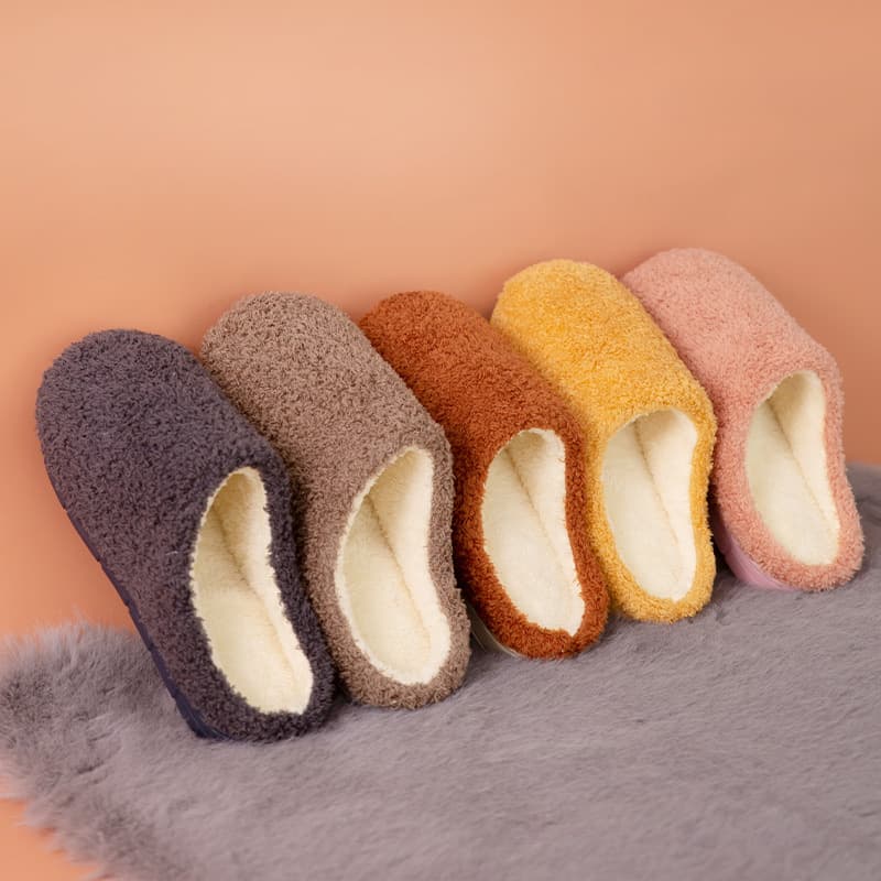 Warm Winter Flannel Slippers For Women Thick Bottom Indoor Anti-slip Home Use Couple Floor Mop Men's Cotton Slippers