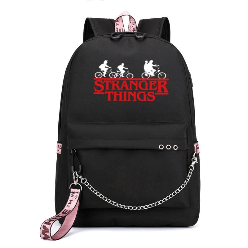 Stranger Things TV Series Backpack Student Schoolbag Stranger Things Kids Backpack USB Backpack