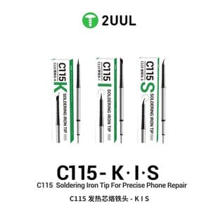 2UUL C115 Soldering Iron Tip Compatible with 115 Handle Heating Core Integrated Blade Tip Curved Tip Straight Tip