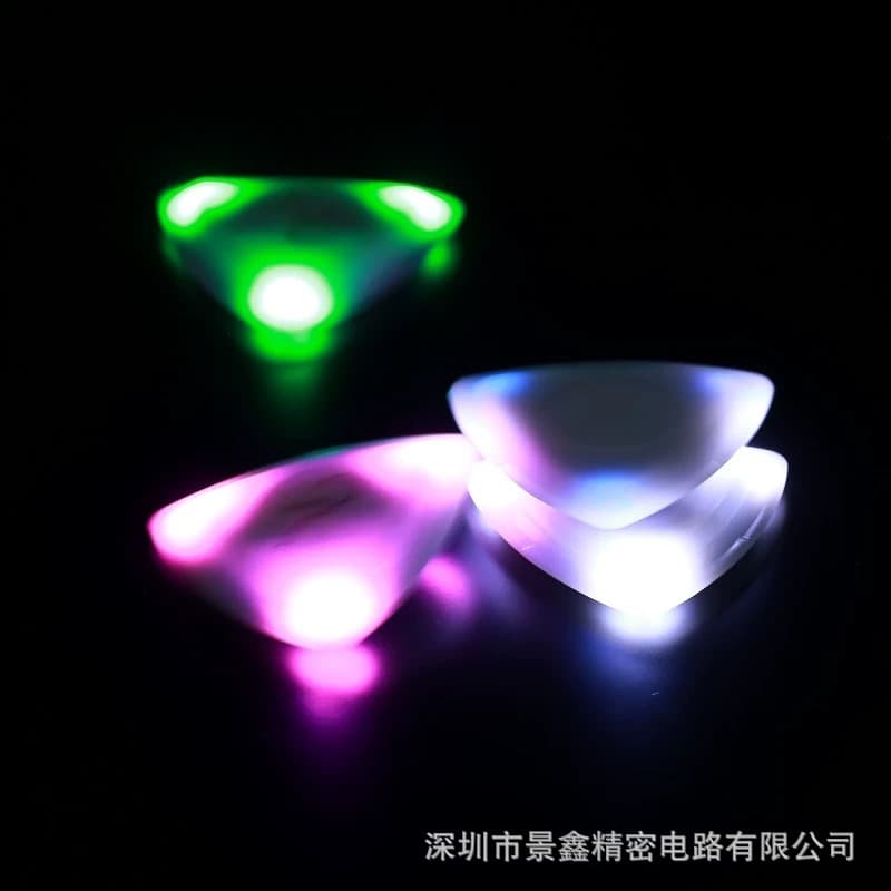 Flashing Cool Glow Sensor Touch LED Lighted Triangle Picks Guitar Bass Ukulele Glow Plectrum