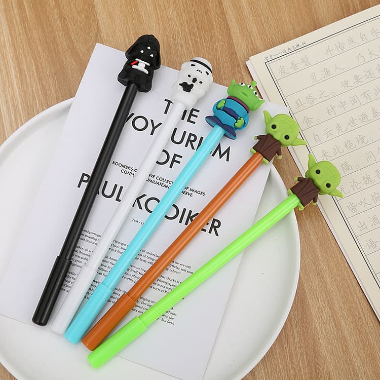 Cartoon Star Wars Gel Pen Creative Learning Stationery Water-based Pen Cute Student Pen Black Exam Pen Wholesale