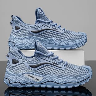 Mesh Shoes 2026 New Style Sports Shoes Soft Sole Breathable Summer Non-Slip Men's Shoes Hollow Mesh Men's Versatile Trendy Shoes