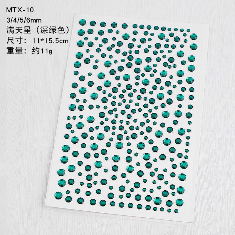 Cross-border Large Sheet Starry Sky 325pcs 3/4/5/6mm Rhinestone Diamond Stickers Beauty Face Stickers Makeup Stickers Nail Art Rhinestone Stickers