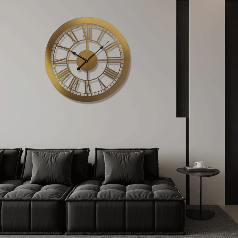 Cross-border wholesale creative versatile wall clock, iron art simple clock, living room decorative wall clock, round clock wall sticker