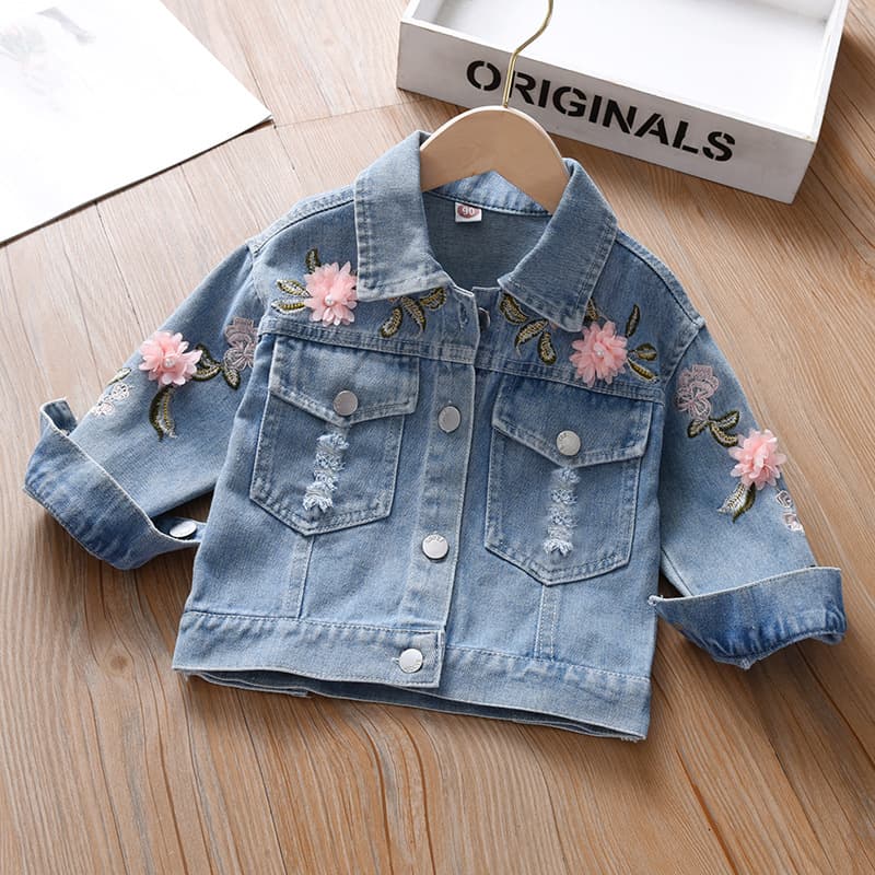 Girls' Denim Jacket, Spring/Autumn 2025 New Style, Cute Korean Style, Casual Jacket Top