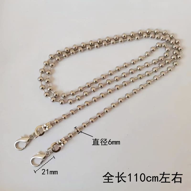 New round beaded chain DIY handmade bag chain shoulder/crossbody bag metal strap, in stock and available for wholesale.