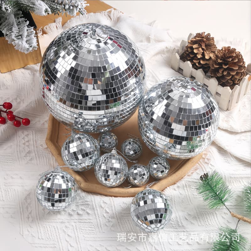 Jiaxin silver glass mirror ball DISCO KTV laser reflective ball cake Christmas pendant foam decorative ball