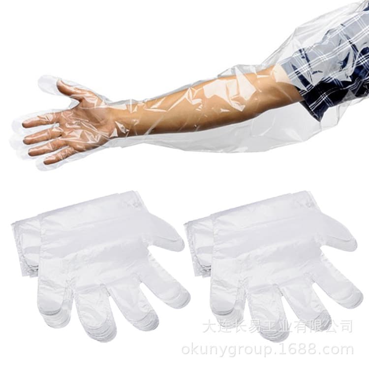 Soft, thickened disposable veterinary long-arm gloves for pigs, cattle, sheep artificial insemination, pregnancy, delivery, examination, veterinary gloves.