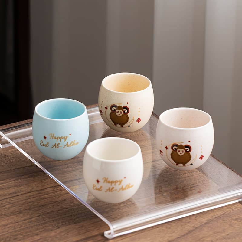 Cross-border Middle Eastern Eid Adha high-looking portable overglaze painted large-capacity coffee cup teacup for home use as a gift