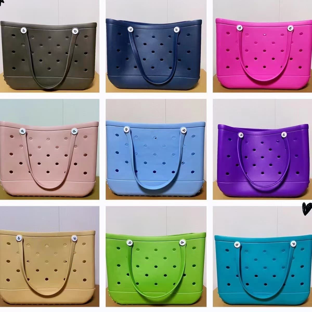 Hole Large Bag Beach Cosmetics Bag Handbag Printed EVA Outdoor Basket Pet Bag Amazon Cross-border European and American