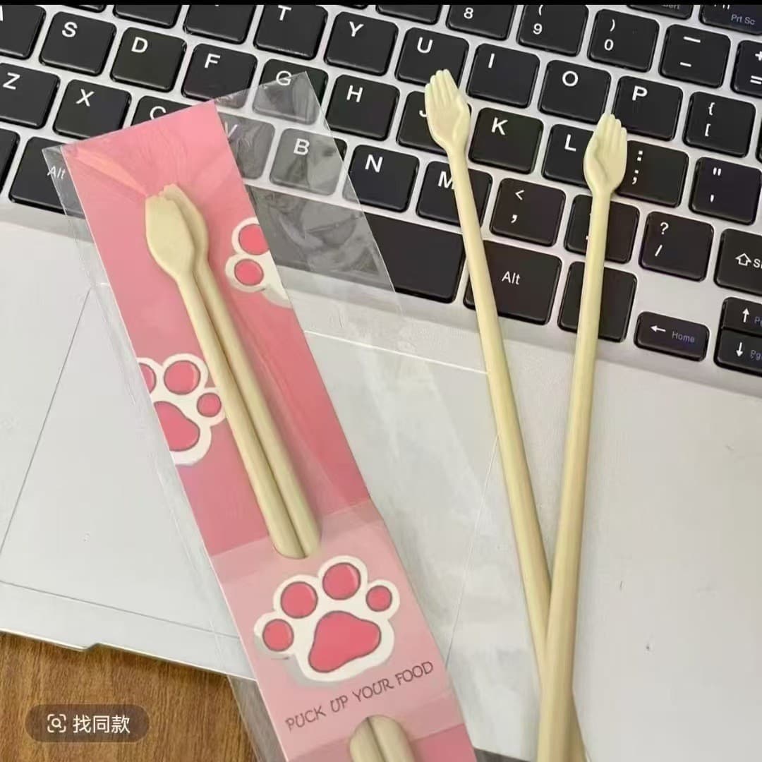 Cross-border New Cat Paw Chopsticks Cute Cat Paw Chopsticks Palm Chopsticks Clips