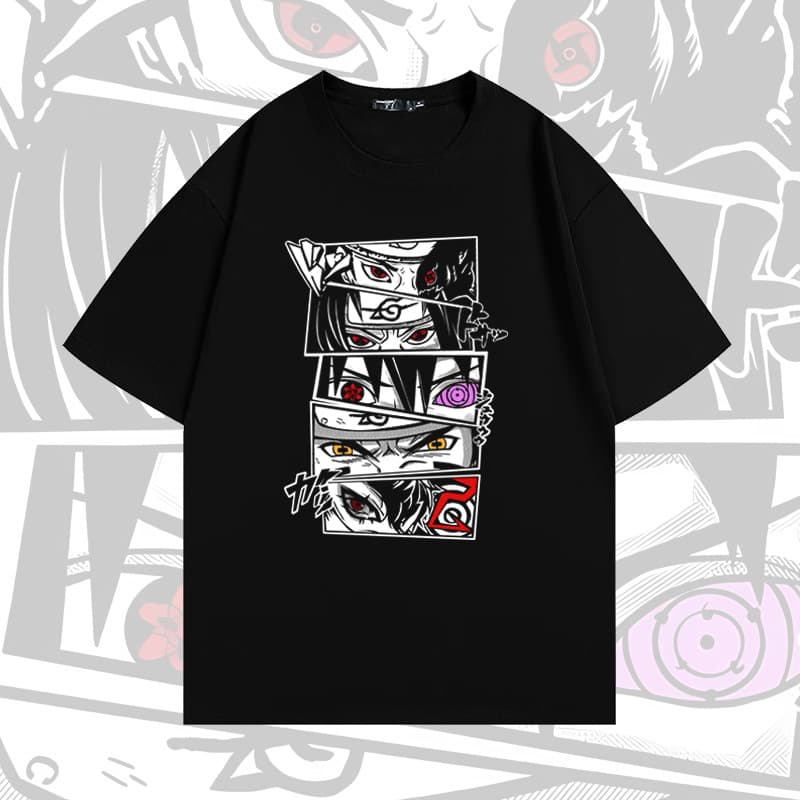 Japanese Anime Naruto Merchandise Pure Cotton Short Sleeve T-Shirt Men's Summer Casual Loose Drop Shoulder Half Sleeve Top