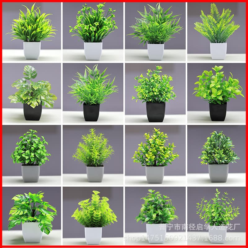 Artificial Green Plant Potted Arrangement Indoor Desktop Decoration Faux Eucalyptus Fake Plant Bonsai