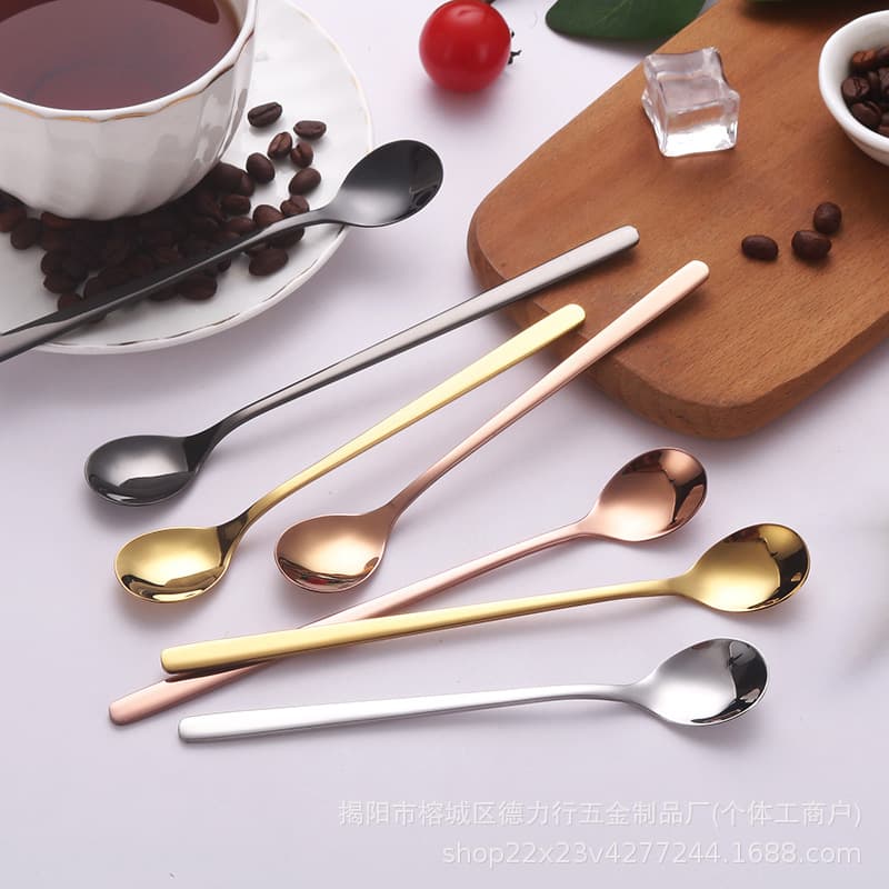 304 stainless steel teardrop spoon, coffee/bird's nest/dessert stirrer, short/long handle honey spoon, logo printable