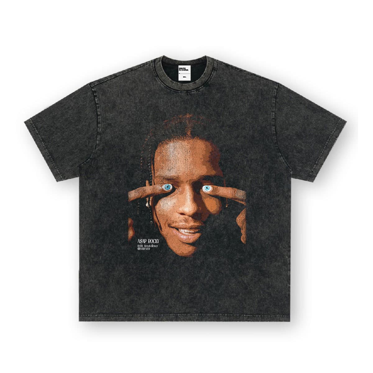 ASAP ROCKY American Street Style Parody Cross-Border Printed Short Sleeve T-Shirt Men's Autumn New Long Sleeve T-Shirt High Street