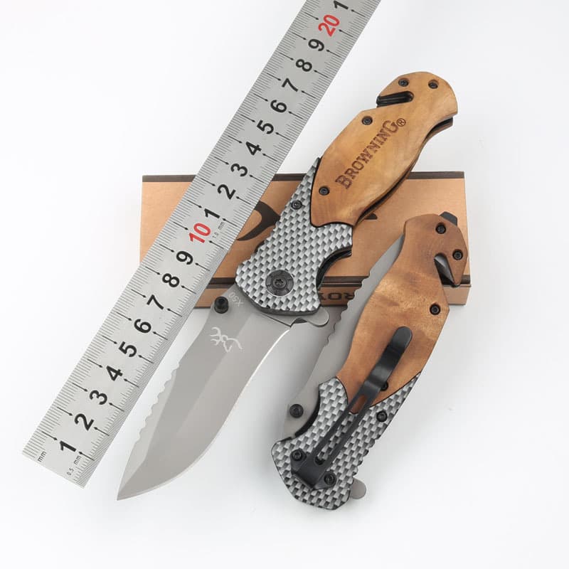 Browning X50 Outdoor Folding Knife with High Hardness 5Cr15MoV Steel Handle, Wilderness Survival Sharp Portable EDC Knife