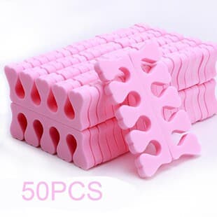 50-Pack Nail Art Finger Separator Set, Nail Polish Toe Sponge Toe Separator Isolation Tool