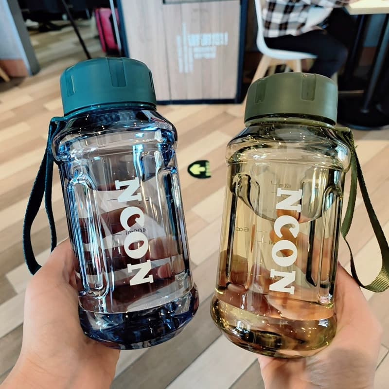Simple large-capacity plastic cup, heat-resistant drop-resistant high-appeal water cup, portable car tumbler sports water bottle