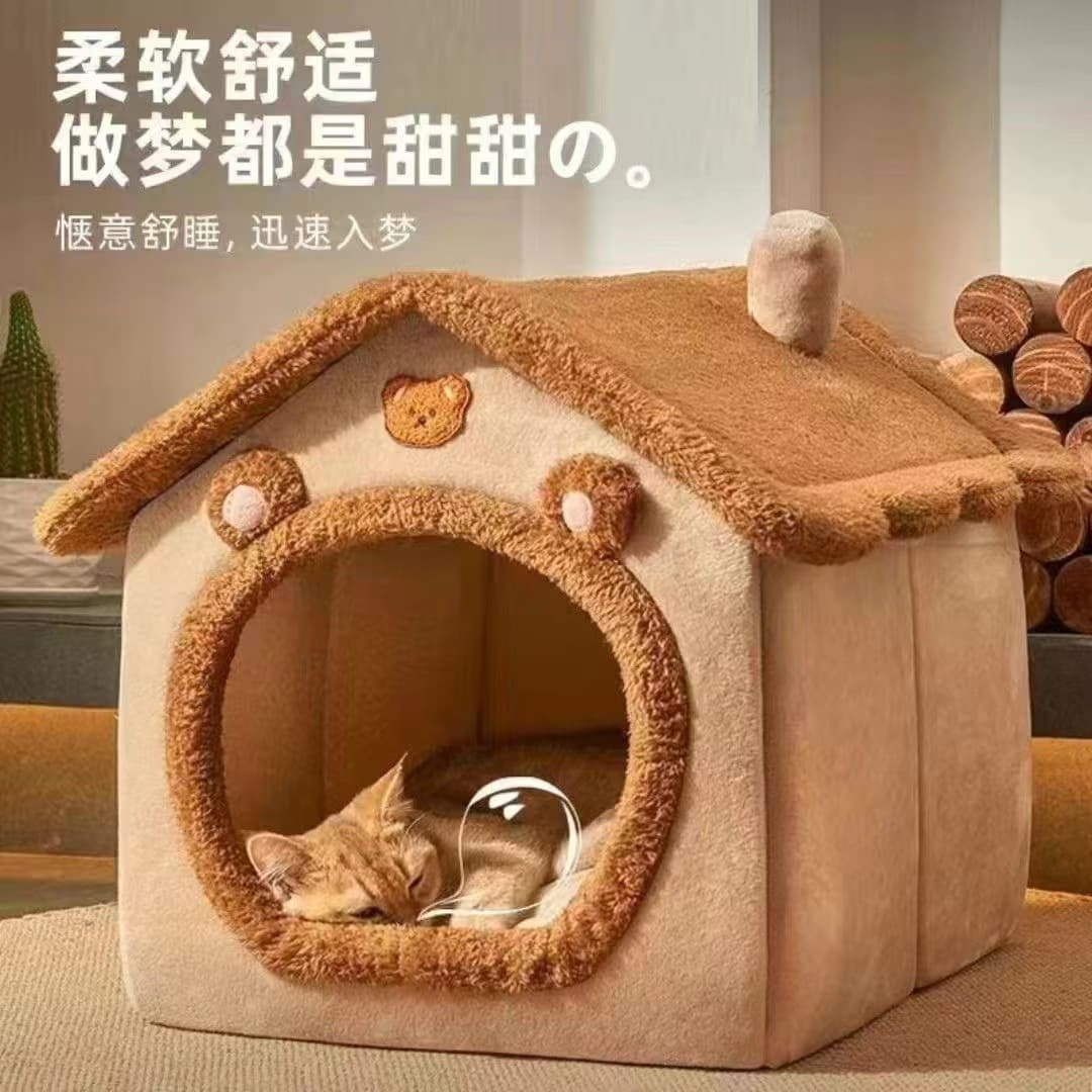 Four Seasons Universal Small Dog House Cat Nest Warm Winter Detachable Dog Bed Pet Supplies