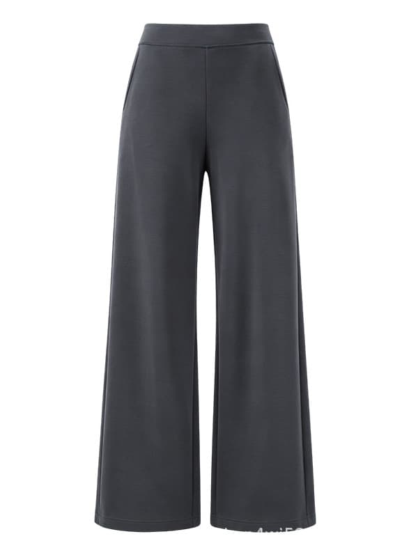 Navy Blue Ice Silk Wide-Leg Pants for Women Summer Thin High-Waist Drape Cool-Feeling Long Pants Modal Casual Pants for Petite