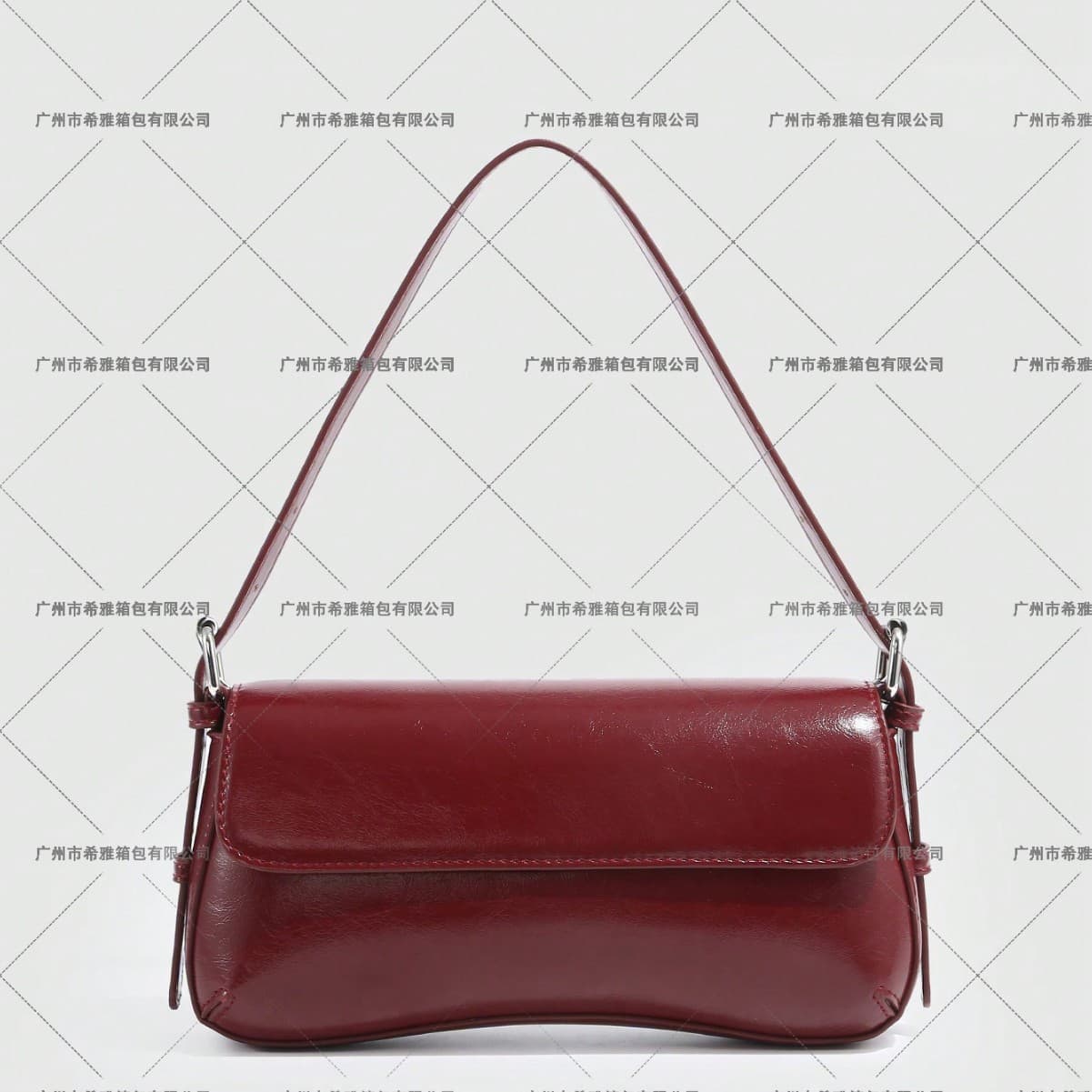 Fashion Vintage Oily Wax Patent Leather Leopard Snake Suede Flap Adjustable Strap Shoulder Baguette Bag