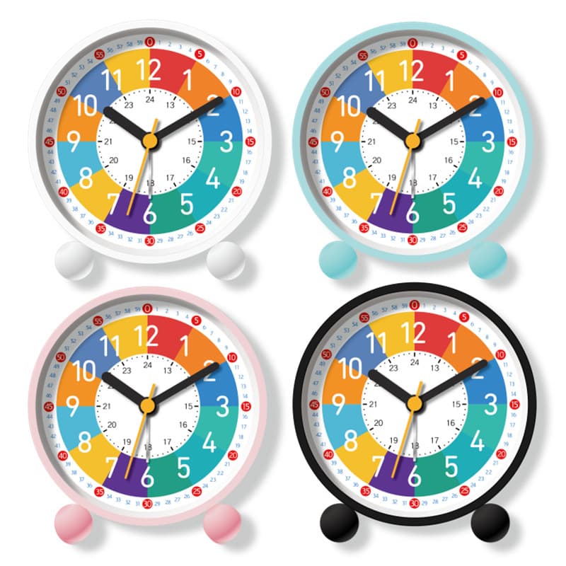 Boys and girls alarm clock digital 24 o'clock student children early education learning alarm bedside clock silent night light table clock