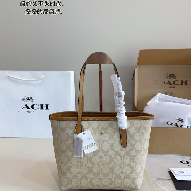 Coach C's new women's bag city23 tote bag classic presbyopic C pattern portable shoulder shopping bag vegetable basket bag
