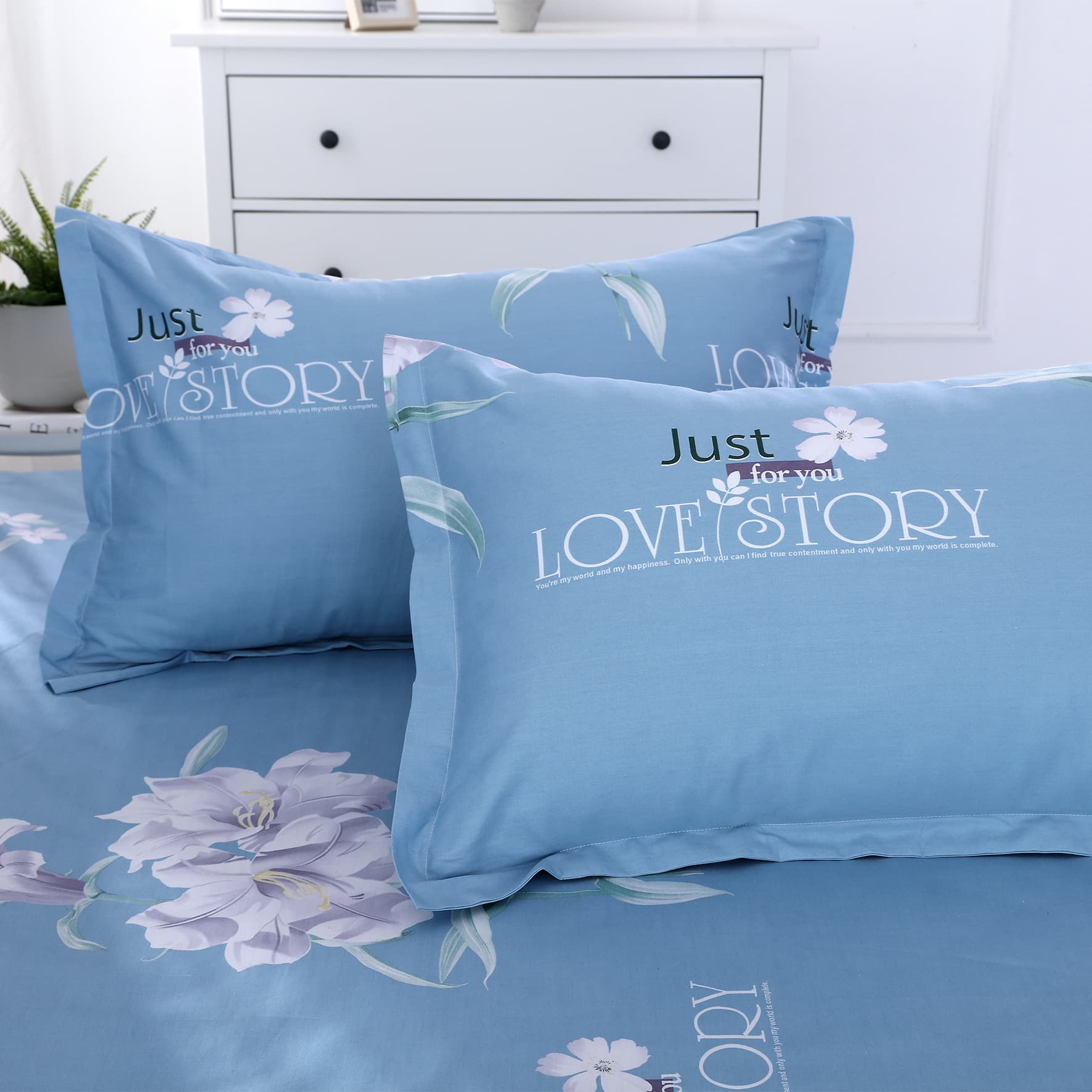 2025 New 100% Cotton Floral Print Pillowcase Pair Set for Home and Dorm Bedding