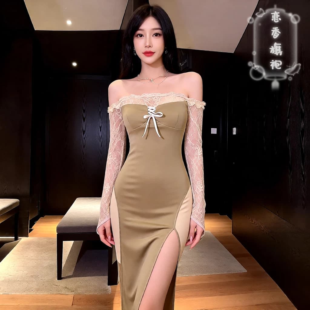 Lianxiang Sexy Lingerie Desperate Wife Tubeless Backless Dress Sexy Flirting Naked Butt Cheongsam Women's Pajamas Uniform
