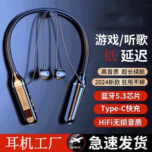 New Semi-In-Ear Bluetooth Headphones with Long Battery Life, True Wireless Sports Earbuds, Neckband Style