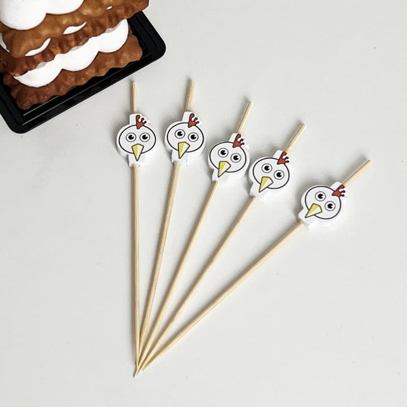 New 2026 Year of the Horse Zodiac Bamboo Fruit Picks Cute Animal Picks Fruit Candy Skewers Factory Wholesale