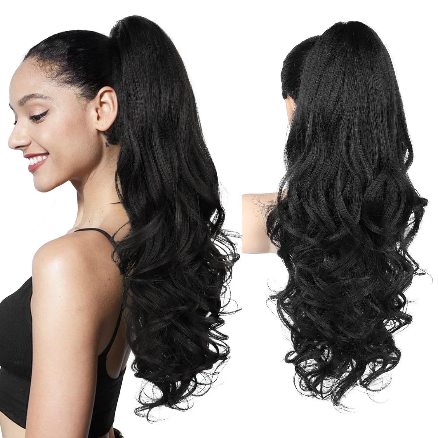 Yuanyang Cross-border Trade Wholesale Hair Clip Big Wave Curl Ponytail Wig Fluffy Big Curl Pear Blossom Wave Ponytail