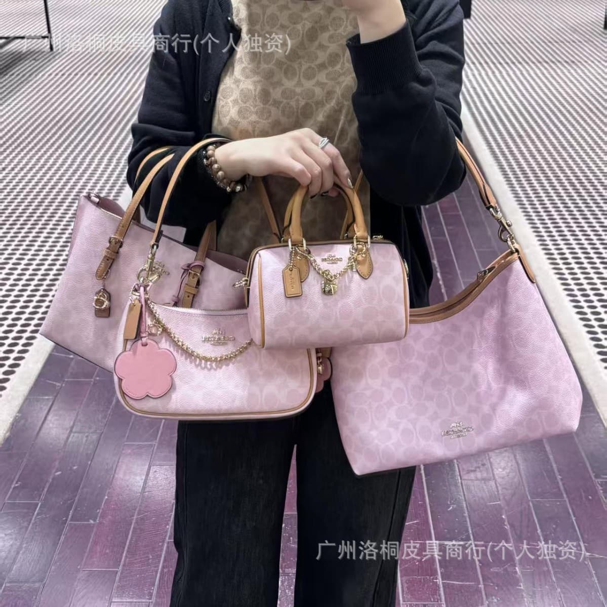 Oleco Valentine's Day Pink Hobo Bag Jasmine 25 Tote Bag Bucket Bag Boston Pillow Bag Underarm Bag