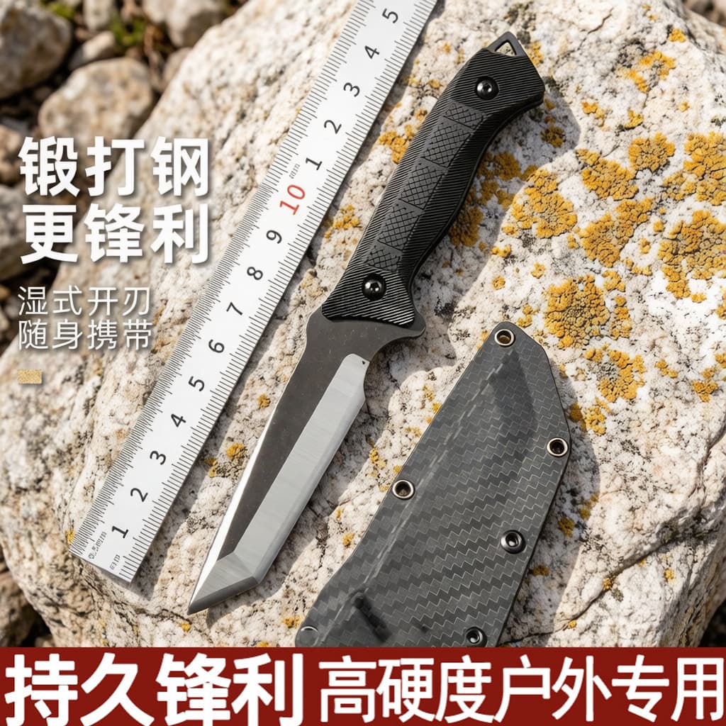 Outdoor Knife Multifunctional High Hardness Small Straight Knife Field Self-Defense Wilderness Survival Tool Sharp Portable Tactical Knife